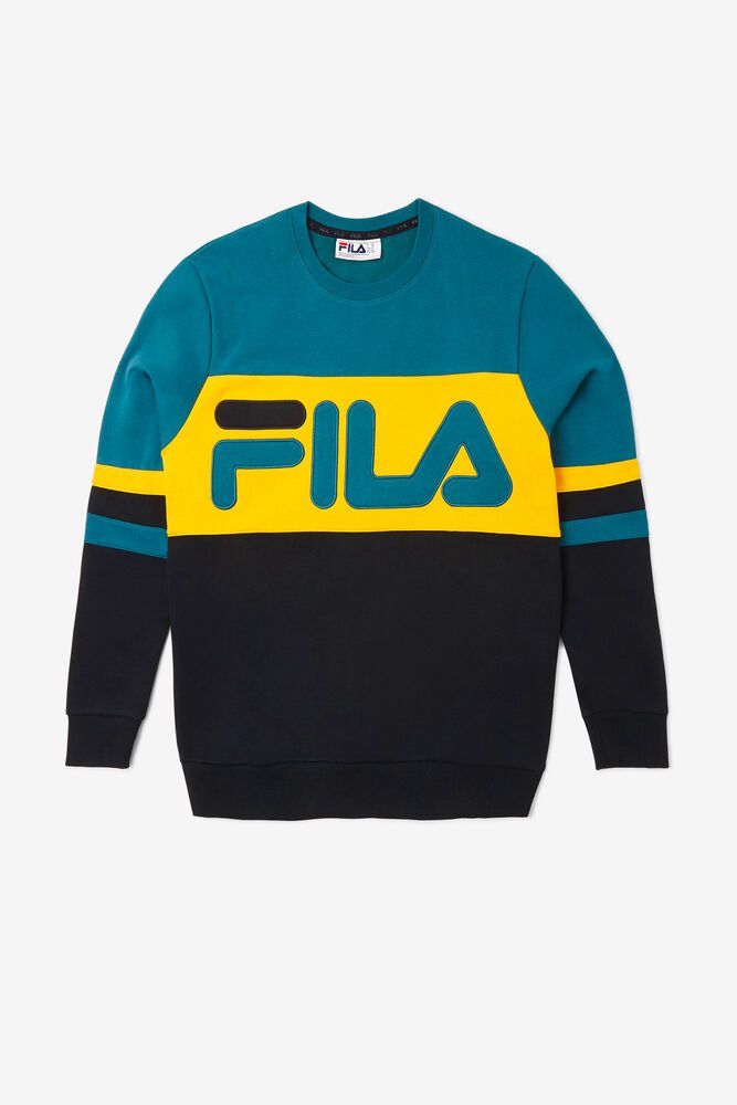 Fila Sweatshirt Mens Black/Blue - Freddie - Philippines 3987510-SI